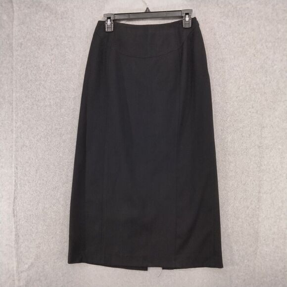 harve benard by benard holtzman Skirt Size 6 100% Wool Black Pencil Maxi Slit